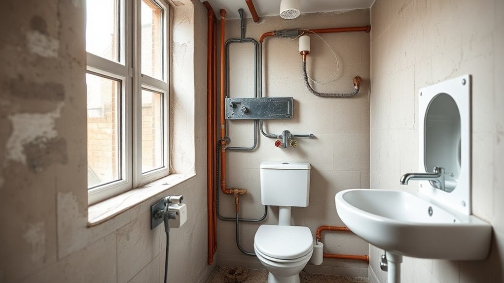 Bathroom Plumbing and Electrics in Chessington